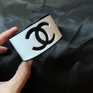 Authentic Chanel Logo Cuff Bracelet
